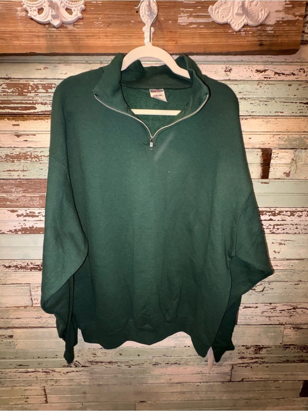 Men's Half-Zip Pullover Sweatshirt - Forest Green